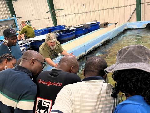 USDA-FAS SEP SPS Fellows Touring MSU Aquaculture Facility